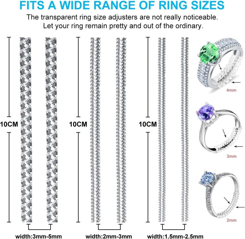 Haiou Ring Sizers for Loose Rings Invisible Guard Spacer Resizer and Tightener Make Ring Smaller Without Resizing (Spiral- 6 Pcs) - Image 3